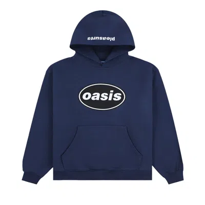 Pre-owned Pleasures Knebworth Hoodie 'navy' | Blue | Men's Size Xl