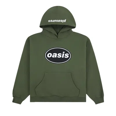 Pre-owned Pleasures Knebworth Hoodie 'olive' | Green | Men's Size S