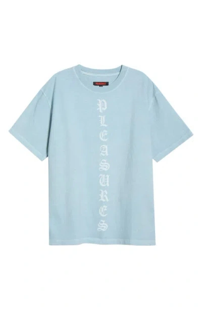 Pleasures Knight Overdye Graphic Logo T-shirt In Blue