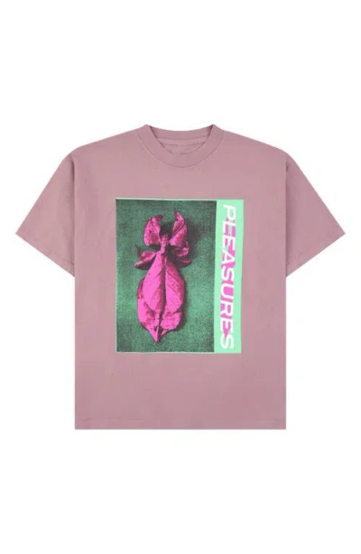 Pleasures Leaf Cotton Graphic T-shirt In Pink