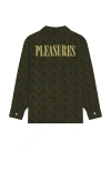 Pleasures Leaf Half Zip Shirt In Green