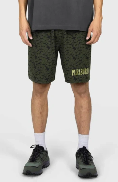 Pleasures Leaf Jacquard Shorts In Green