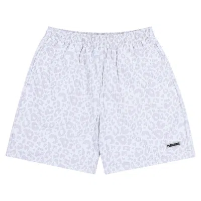 Pre-owned Pleasures Leopard Active Shorts 'white'