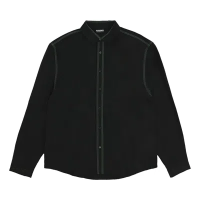 Pre-owned Pleasures Life Button Down Shirt 'black'