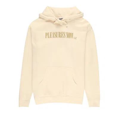 Pre-owned Pleasures Llc Hoodie 'bone' In Cream