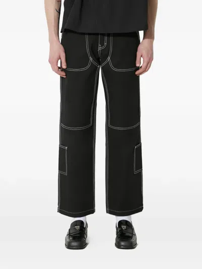 Pleasures Logo-patch Trousres In Black