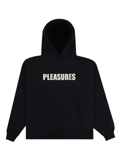 Pleasures Logo-print Hoodie In Black