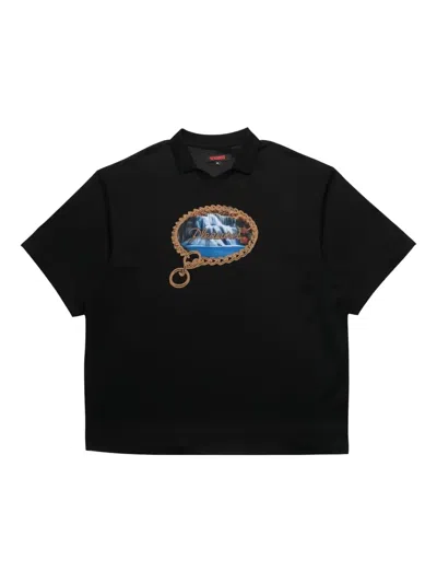Pleasures Logo-print T-shirt In Black