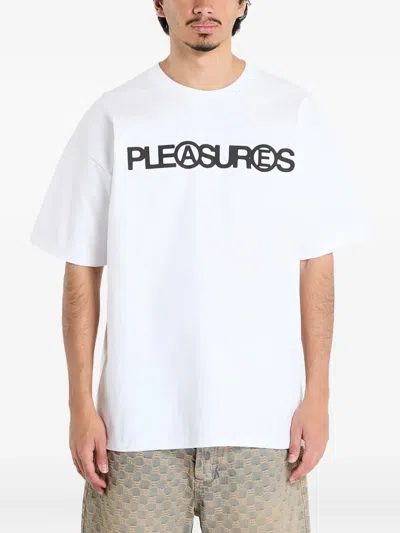 Pleasures Logo-print T-shirt In White