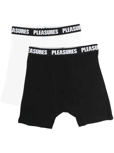 Pleasures Logo Waistband Boxers In 黑色