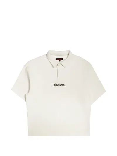 Pleasures Logo-embroidered Polo Shirt In Neutral
