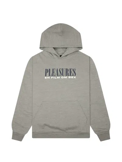 Pleasures Logo-print Pouch-pocket Hoodie In Gray