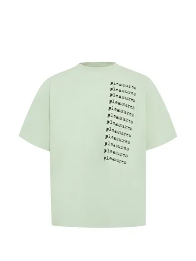 Pleasures Logo-print Slip-pocket T-shirt In Green