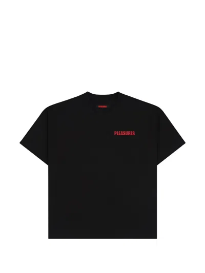 Pleasures Logo-print T-shirt In Black