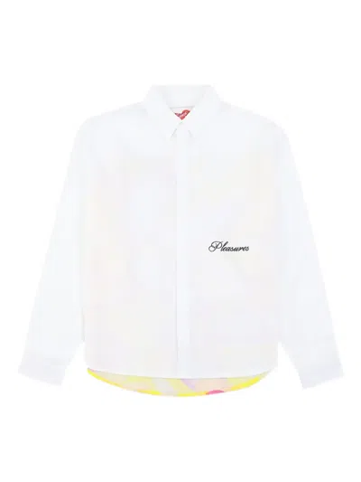 Pleasures Long-sleeve Button-up Shirt In White