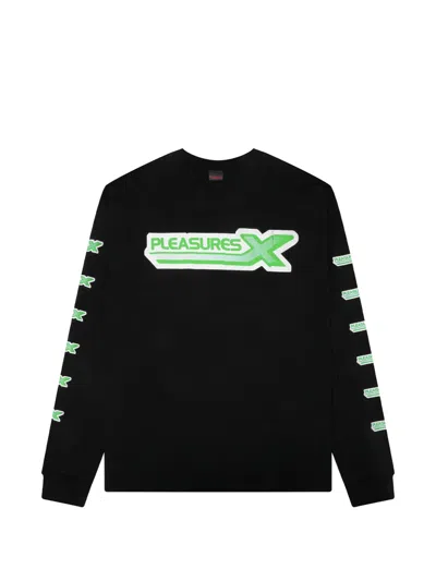 Pleasures Long-sleeve Logo T-shirt In Black