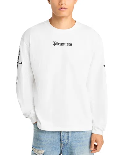 Pleasures Luster Cotton Long Sleeve Tee In White
