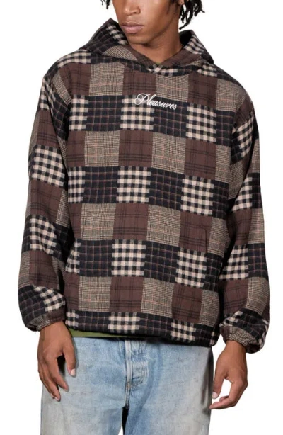 Pleasures Madras Plaid Patchwork Pullover Hoodie In Multi