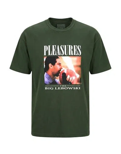 Pleasures Man T-shirt Military Green Size L Cotton In Gray