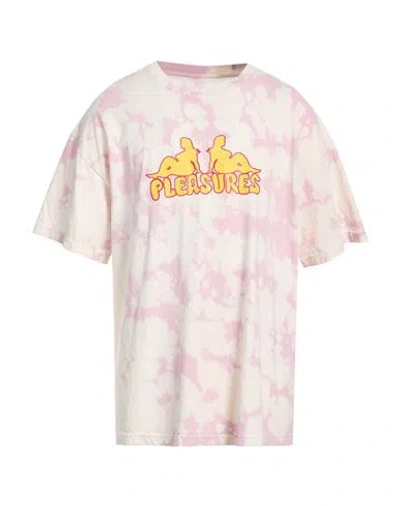Pleasures Man T-shirt Pink Size S Cotton