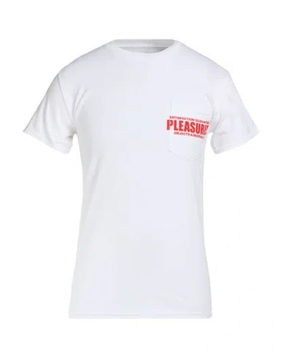 Pleasures Man T-shirt White Size S Cotton
