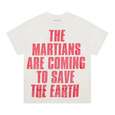Pre-owned Pleasures Martians T-shirt 'natural' In White