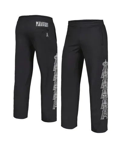 PLEASURES MEN'S BLACK LOS ANGELES ANGELS PITCHER TRACK PANTS