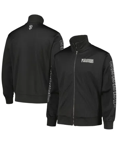 PLEASURES MEN'S BLACK SAN FRANCISCO GIANTS PITCHER FULL-ZIP TRACK JACKET