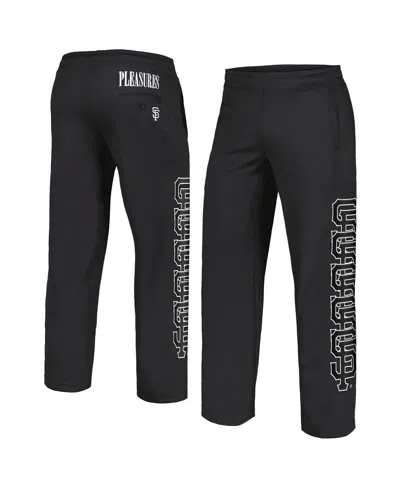 PLEASURES MEN'S BLACK SAN FRANCISCO GIANTS PITCHER TRACK PANTS