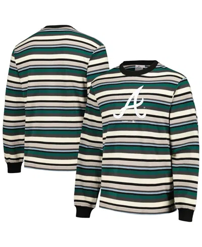 Pleasures Men's Cream/green Atlanta Braves Ballpark Long Sleeve T-shirt In Cream,green