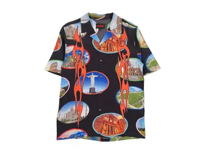 Pre-owned Pleasures Men's  7 Wonder Camp Shirt In Black