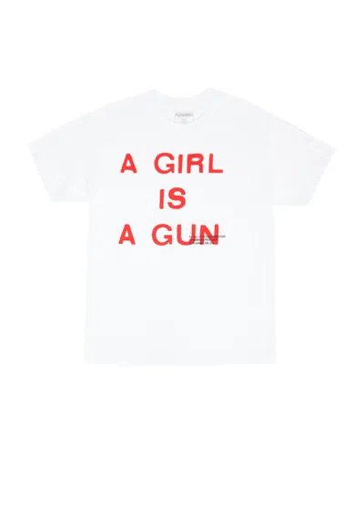 Pre-owned Pleasures Men's  A Girl Is A Gun T-shirt In White