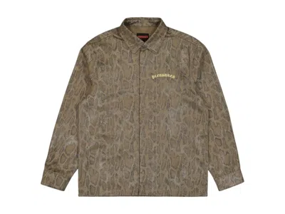 Pre-owned Pleasures Men's  Anaconda Overshirt In Brown