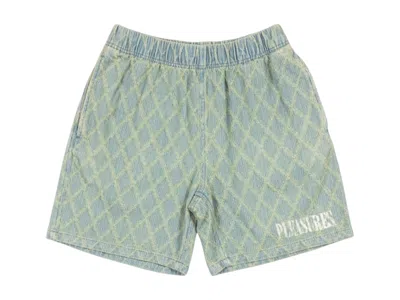 Pre-owned Pleasures Men's  Diamond Jacquard Shorts In Indigo In Purple