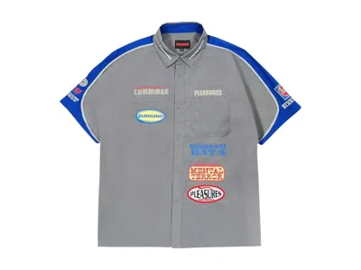 Pre-owned Pleasures Men's  Terror Button Up Shirt In Grey