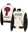 Pleasures Men's  White Philadelphia Phillies Full-snap Varsity Jacket In White