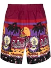 Pleasures Beach Short Burgundy In Blue