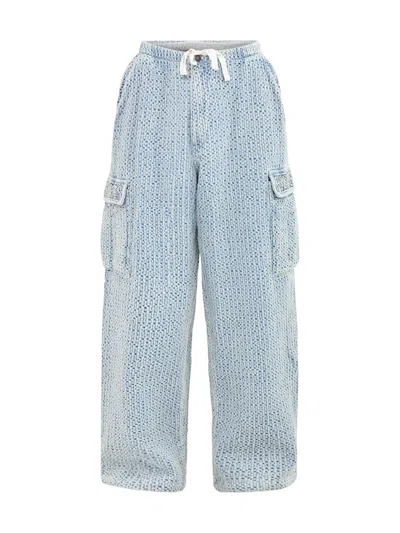 Pleasures Mens Knitted Cardo Pants Blue In Black