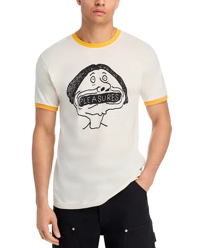 Pleasures Mouthful Ringer Graphic Logo Tee In White