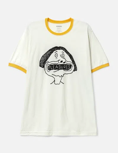 Pleasures Mouthful Ringer T-shirt In White