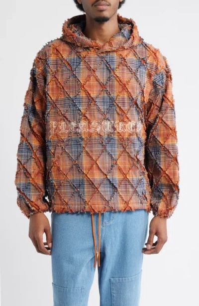 Pleasures Mystic Flannel Poncho Hoodie In Orange
