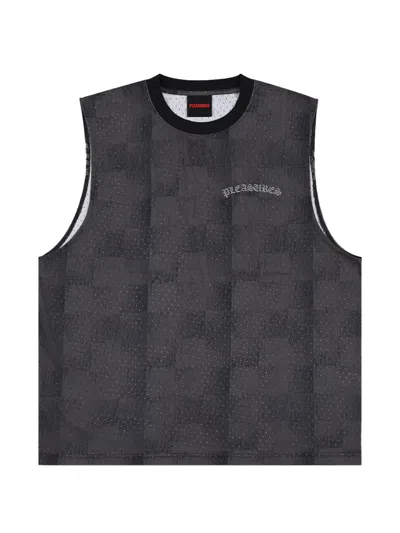 Pleasures Neural Perforated Sleeveless Jersey Tank In Gray