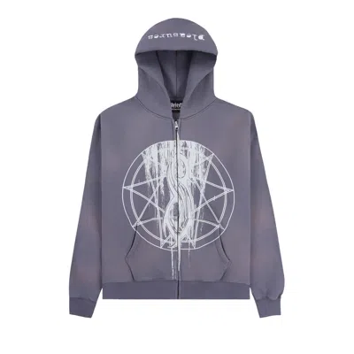 Pre-owned Pleasures Nonagram Zip Hoodie 'smoke' | Grey | Men's Size L