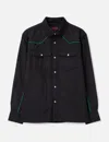 Pleasures Nylon Wester Snap-up Shirt In Black