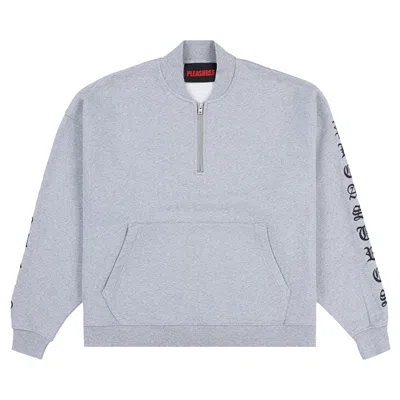 Pre-owned Pleasures Oe Quarter Zip 'grey Melange' | Men's Size Xl In Gray