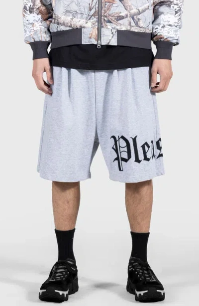 Pleasures Oe Wide Knit Drawstring Shorts In Grey