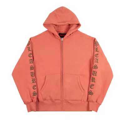 Pre-owned Pleasures Oe Zip Up Hoodie 'rust' | Copper | Men's Size L