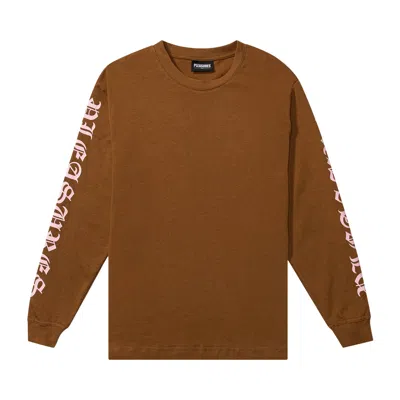 Pre-owned Pleasures Old E Heavyweight Long-sleeve 'brown' | Men's Size L