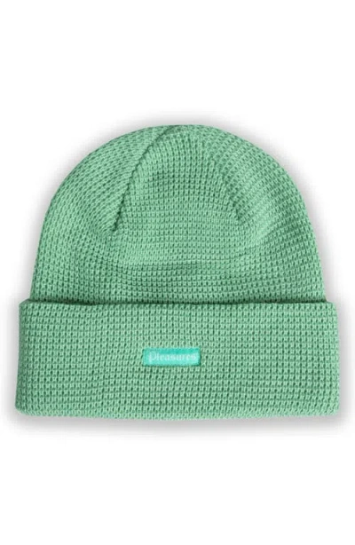 Pleasures Old E Waffle Beanie In Matcha
