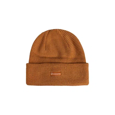 Pre-owned Pleasures Old E Waffle Beanie 'rust' | Orange | Men's Size Onesize